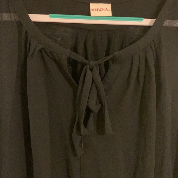 MERONA SHEER BLACK TANK BLOUSE SIZE XXL - Picture 3 of 6